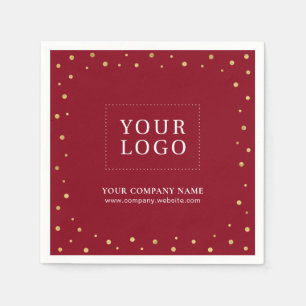 Servilleta De Papel Logotipo promocional de negocios de confeti rojo y