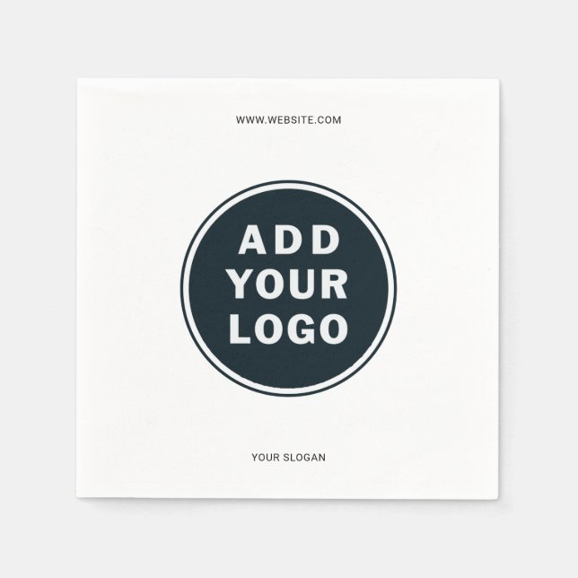 Servilleta De Papel Logotipo promocional del blanco negro simple (Anverso)