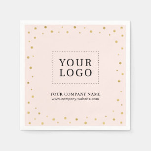 Servilleta De Papel Logotipo promocional empresarial de confeti rosa y