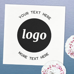 Servilleta De Papel Logotipo simple y promoción de negocios de texto