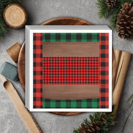 Servilleta De Papel Logs Flannel Rustic Plaid Hearts Baby Shower