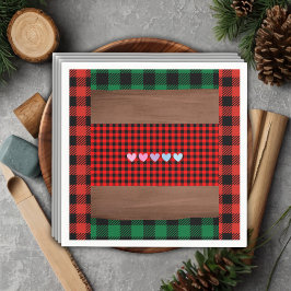 Servilleta De Papel Logs Flannel Rustic Plaid Hearts Baby Shower