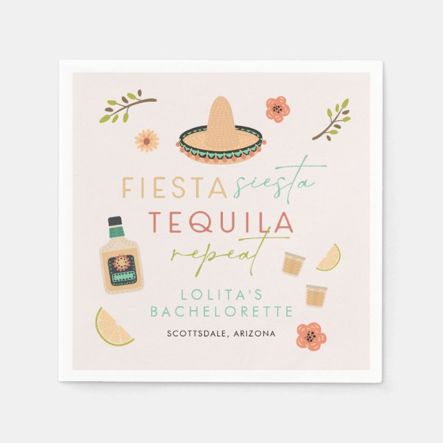 Servilleta De Papel LOLITA Fiesta Siesta Tequila Bachelorette (Anverso)