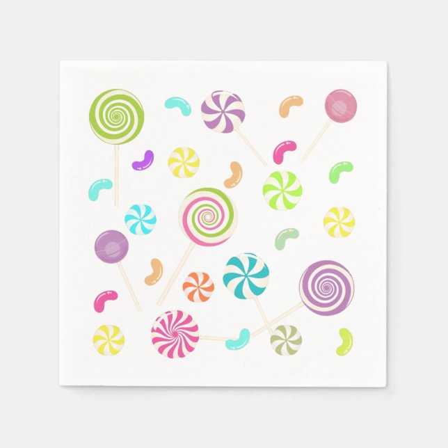 Servilleta De Papel Lollipop Candy Pattern Napkins (Anverso)