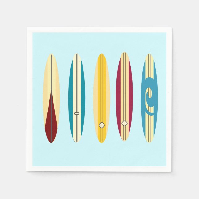 Servilleta De Papel Longboard de vintage (Anverso)