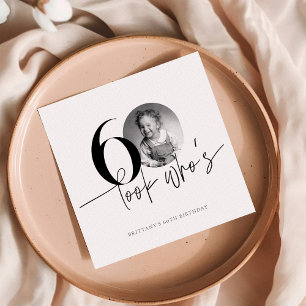 Servilleta De Papel Look Who's 60 Funny Photo Simple 60th Birthday