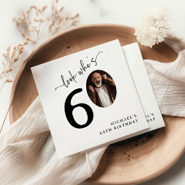 Servilleta De Papel Look Who's 60! Modern Photo 60th Birthday