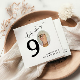 Servilleta De Papel Look Who's 90! Modern Photo 90th Birthday