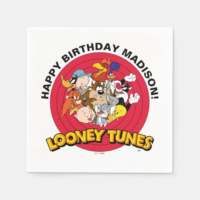 Servilleta De Papel LOONEY TUNES™ Character Group | Birthday (Anverso)