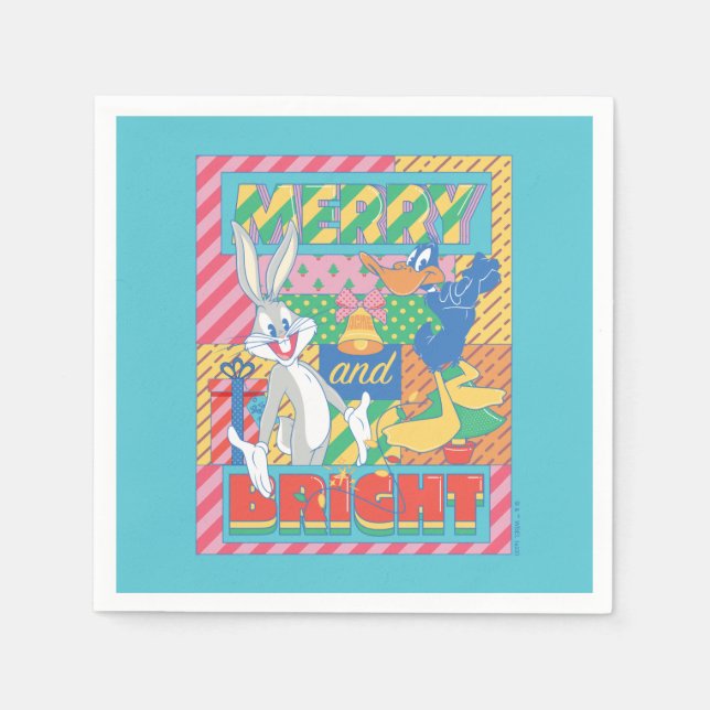 Servilleta De Papel LOONEY TUNES™ | Navidades merry y brillantes (Anverso)