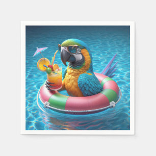 Servilleta De Papel Loro en una piscina