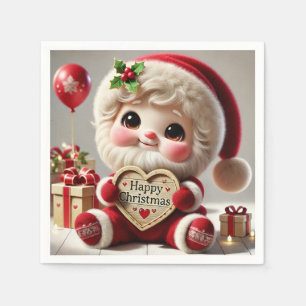 Servilleta De Papel Los alegres Navidades de Santa Claus saludan