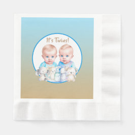 Servilleta De Papel Los animales acuarela de Baby Shower de Twin Boy