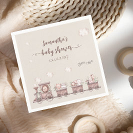 Servilleta De Papel Los animales de Safari entrenan a Baby Shower