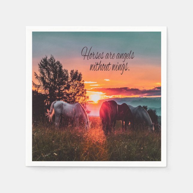 Servilleta De Papel Los caballos son ángeles sin alas (Anverso)
