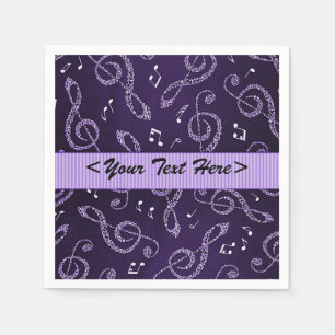 Servilleta De Papel Los Clefs agudos púrpuras elegantes personalizan