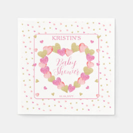 Servilleta De Papel Los Corazones Rosados Eran Un Pequeño Baby Shower