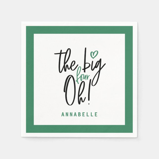 Servilleta De Papel ¡Los cuatro grandes, oh! 40.ª fiesta de cumpleaños (Anverso)