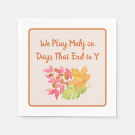 Servilleta De Papel Los días de Mahjong terminan en las hojas de otoño