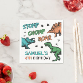 Servilleta De Papel Los dinosaurios Stomp Chomp Roar Fiesta de Cumplea