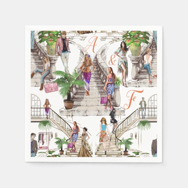 Servilleta De Papel Los diseñadores de moda (Anverso)