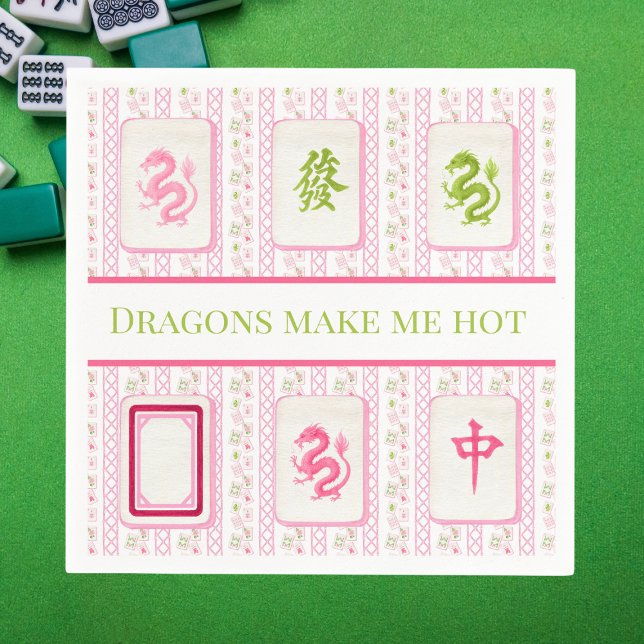Servilleta De Papel Los dragones de perrito Mahjong me hacen muy graci (Subido por el creador)