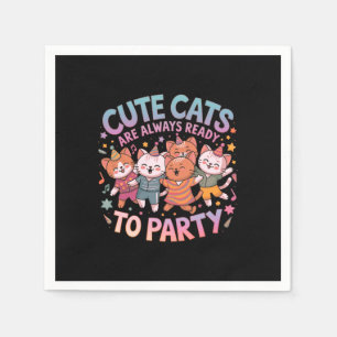 Servilleta De Papel Los gatos bonitos siempre están listos para el Fie
