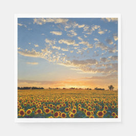 Servilleta De Papel Los girasoles al atardecer