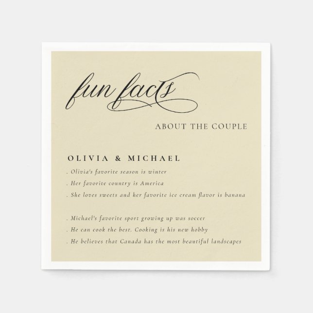 Servilleta De Papel Los hechos divertidos son simplemente elegantes Bo (Anverso)