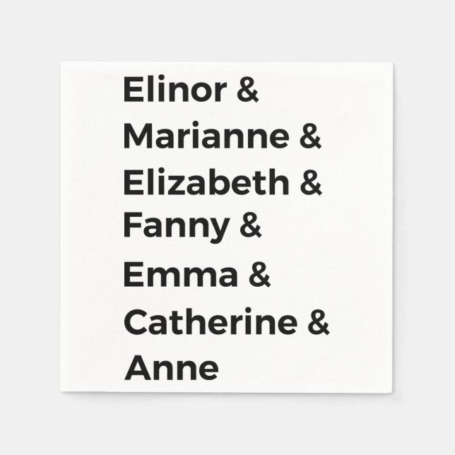 Servilleta De Papel Los héroes de Jane Austen I (Anverso)