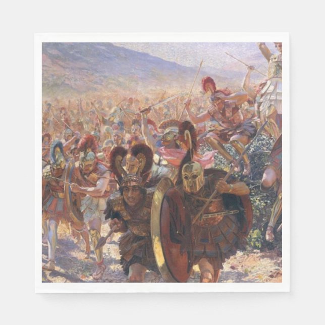 Servilleta De Papel Los héroes de la batalla de Maratón (Rochegrosse) (Anverso)