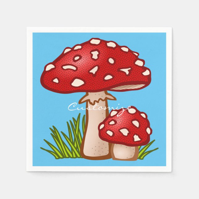 Servilleta De Papel Los hongos rojos de Amanita Thunder_Cove (Anverso)