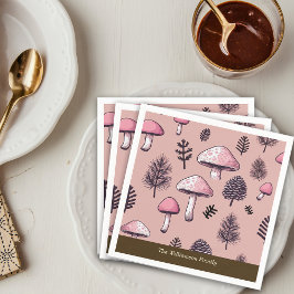 Servilleta De Papel Los hongos rosados y la personalidad del Día de Ac