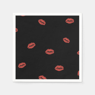 Servilleta De Papel Los labios rojos besan a las servilletas