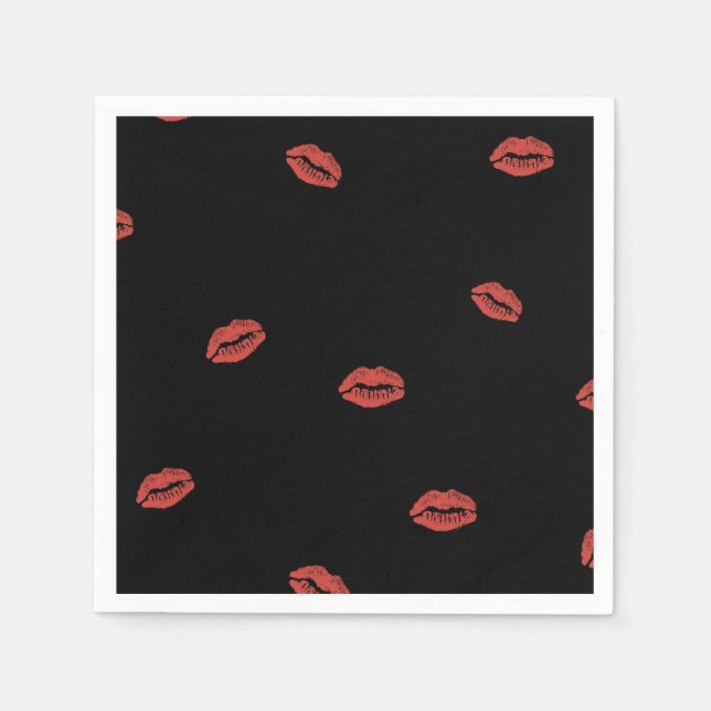 Servilleta De Papel Los labios rojos besan a las servilletas (Anverso)