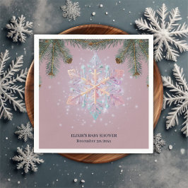 Servilleta De Papel Los modernos copos de nieve en invierno púrpura cu