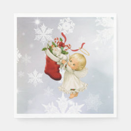 Servilleta De Papel Los Navidades de Gato Angel & Kitty Papel Cuadriza