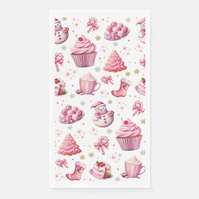 Servilleta De Papel Los Navidades rosados se burlan de los dulces (Anverso)