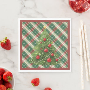 Servilleta De Papel Los navidades tocan verde, blanco, con rojo