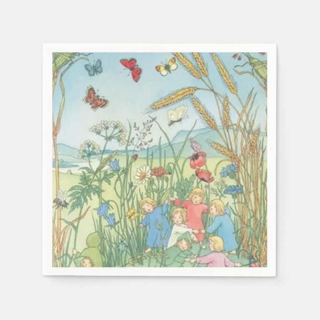 Servilleta De Papel Los niños de raíz Sibylle Von Olfers (Anverso)