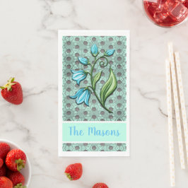 Servilleta De Papel Los puntos de polka verde, negro y gris de la ment