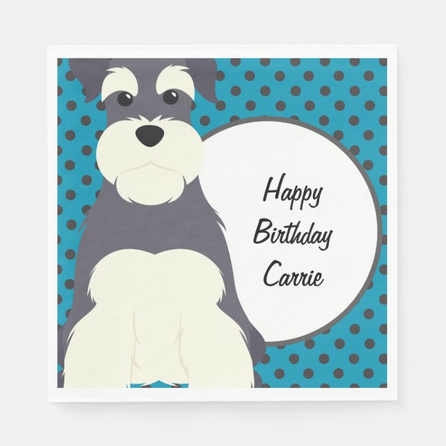 Servilleta De Papel Los puntos de Schnauzer y Polka personalizados (Anverso)