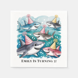 Servilleta De Papel Los Tiburones Se Dedican Al Partido Del Cumpleaños