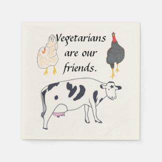 Servilleta De Papel Los vegetarianos son nuestros amigos