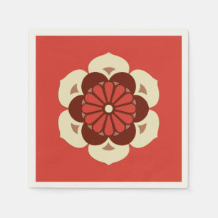 Servilleta De Papel Lotus Flower Mandala, Naranja mandarín