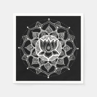 Lotus Mandala en blanco y negro