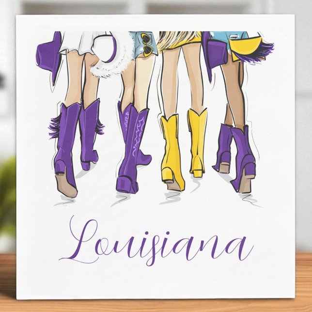 Servilleta De Papel Louisiana Ladies Fashion Cowboy Boot Purple Yellow (Subido por el creador)