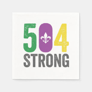Servilleta De Papel Louisiana Strong 504 NOLA Strong Mardi Gras
