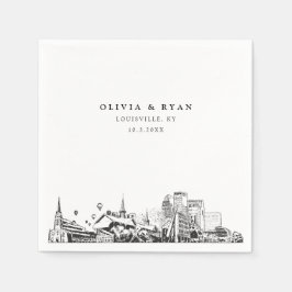 Servilleta De Papel Louisville Skyline Boda Paper Cocktail Napkin