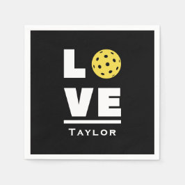 Servilleta De Papel Love And Live Pickleball Sports Fan Custom Name